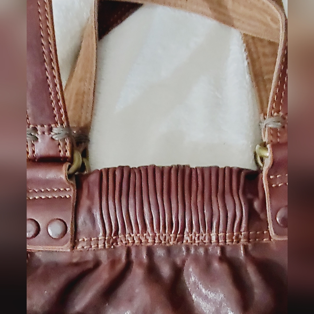 Lucky Brand Rich Brown Leather Satchel - Picture 10 of 16